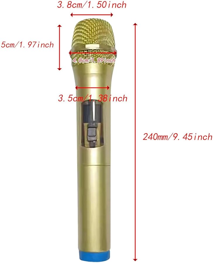Kids Journalist Costume Prop Set With Gold Blue Microphone For Pretend Play - Image 3